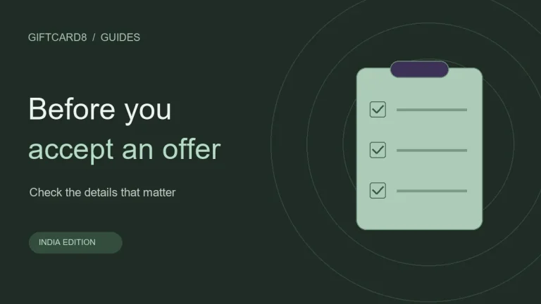 Before Accepting a Gift Card Offer: A Checklist for India — illustrated guide for India