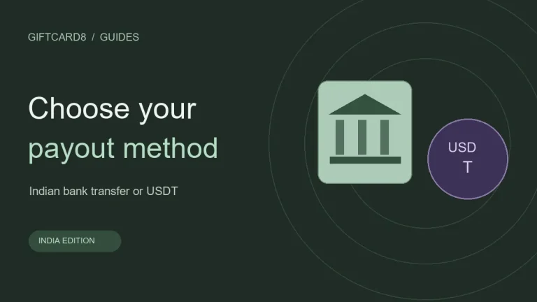 Indian Bank Transfer or USDT: Choosing a Gift Card Payout — illustrated guide for India